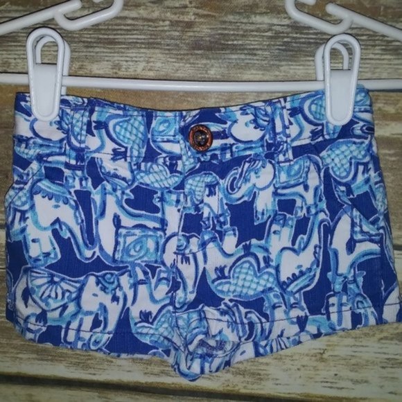 ⬇⬇ Lilly Pulitzer Elephant Get Trunky Shorts 2T - Picture 1 of 4
